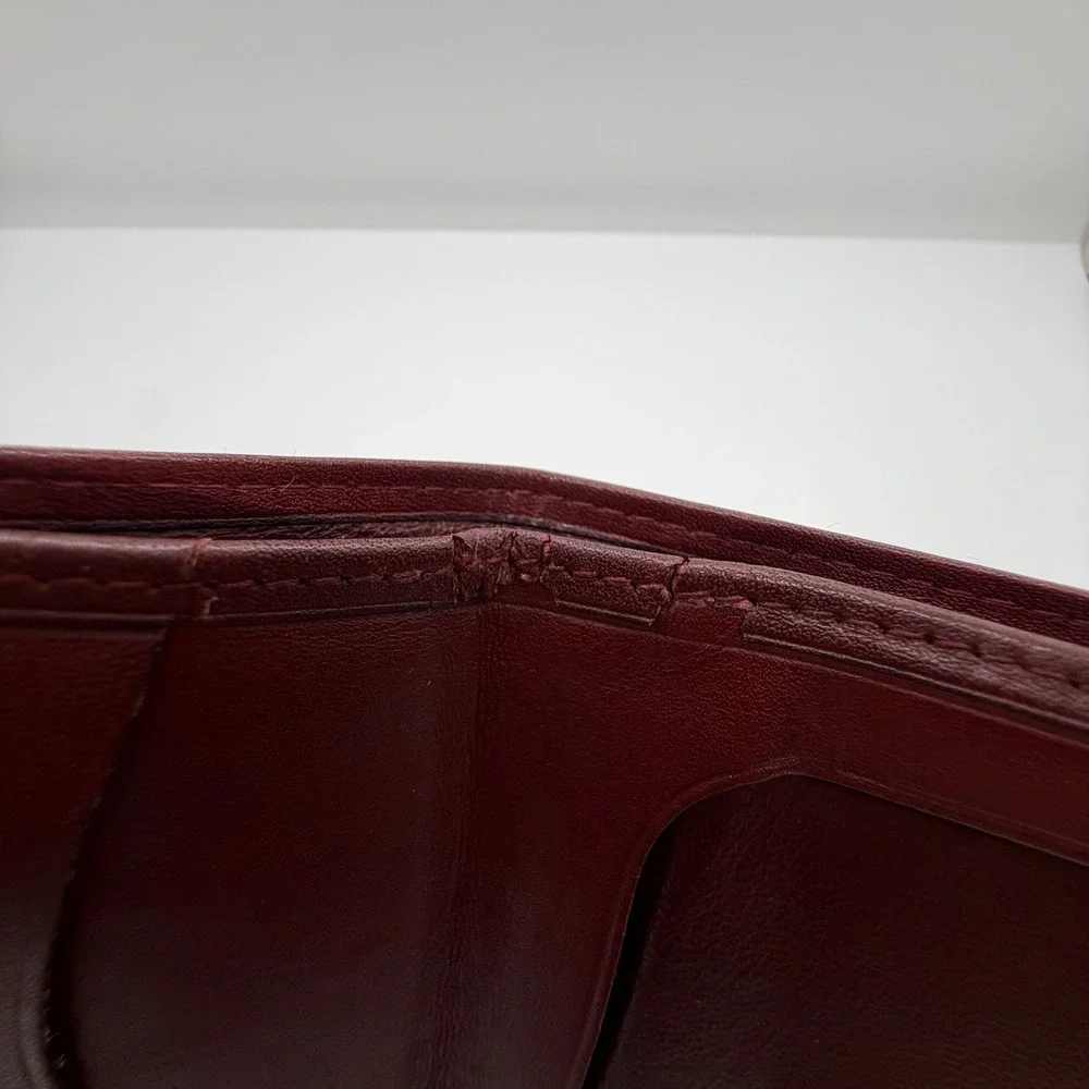 Cartier Authentic Unisex Must De Cartier Leather Bifold Wallet